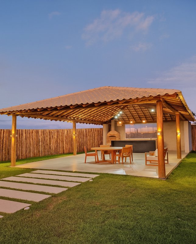 Quiosque gourmet em toras